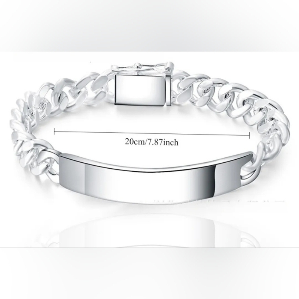 NEW 925 Silver plated Bracelet Curved Column Chain